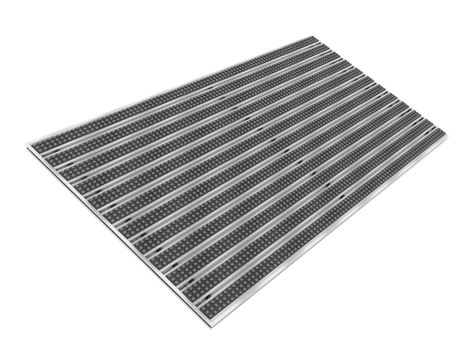 Bürstenmatte 12/30 mm, mit Alu-Winkelrahmen.